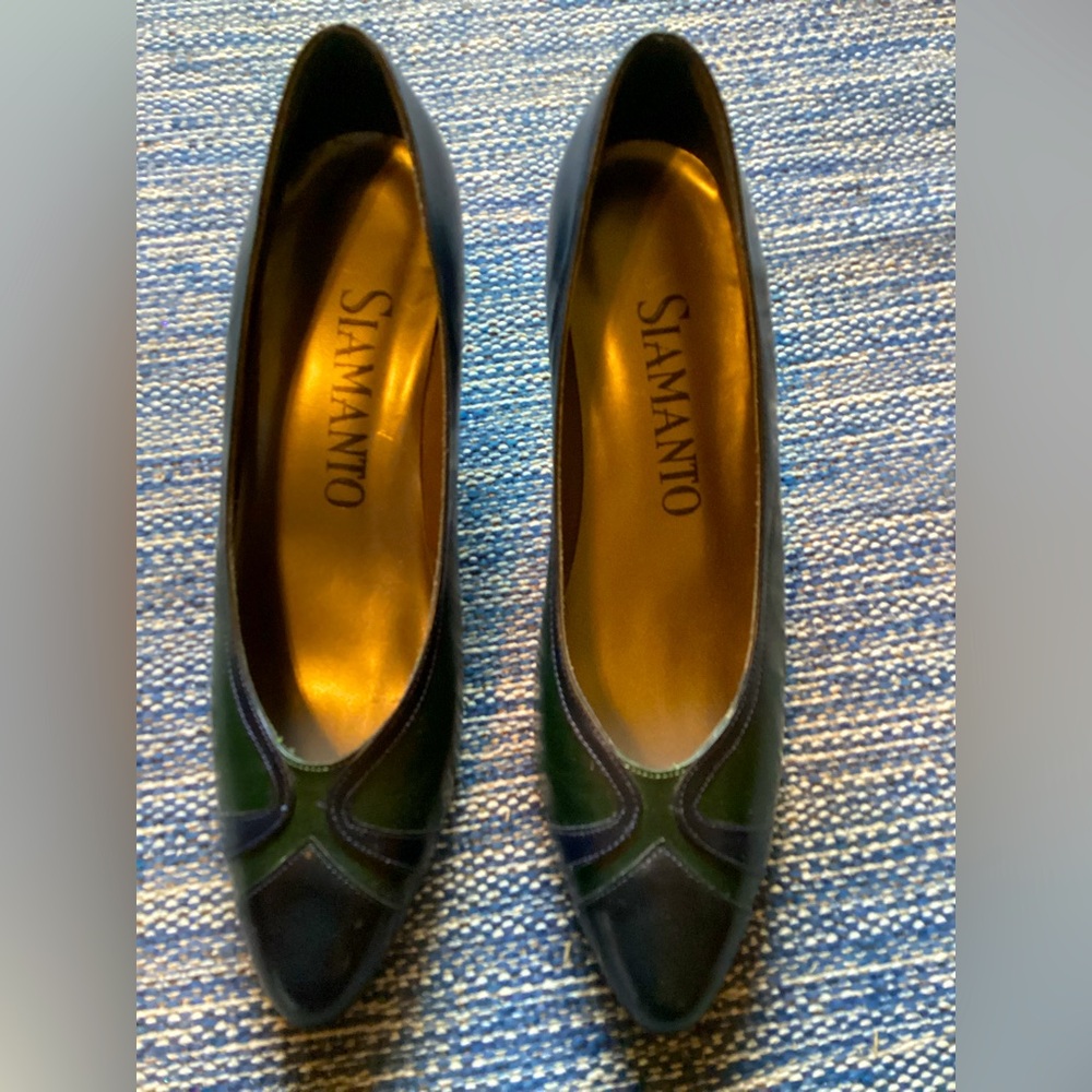 Siamanto Navy & Green Women's Shoes 6 1/2 N